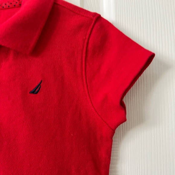 Girls Nautica 6x drop waist polo dress with polka dot ribbon, new without tags - Picture 3 of 9